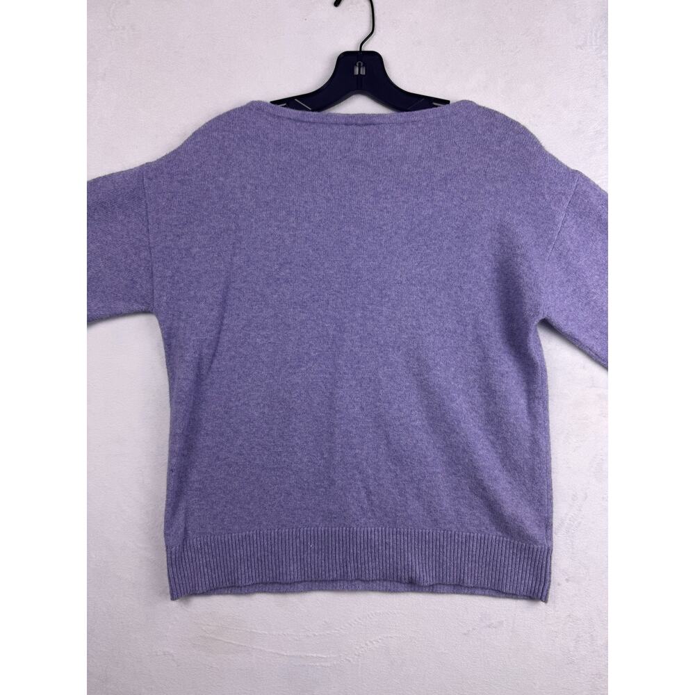LOFT Women’s Small Lilac Boat Neck Pullover Sweater Cotton Blend 3/4 Tie Sleeve - Picture 9 of 9